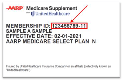 Example Medicare Supplement card